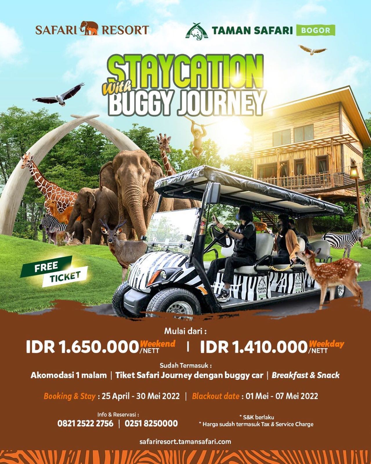 NEW PROGRAM 🥳 Staycation With Buggy Journey Berpetualang keliling melihat satwa di Taman Safari Bogor dengan aman dan nyaman naik BUGGY CAR Ayo rasaka...